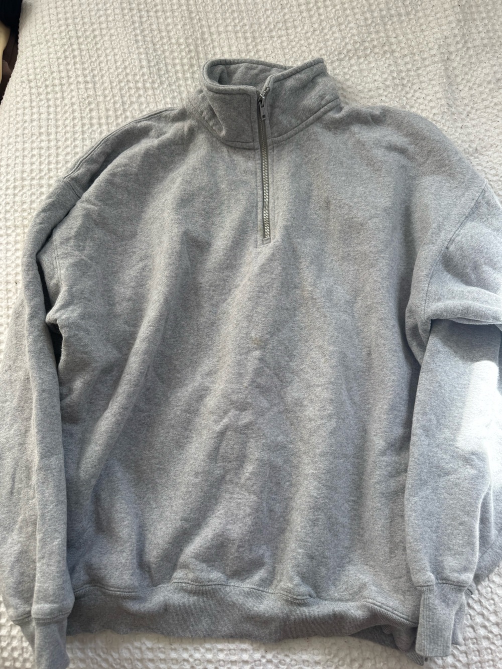 Brandy Melville Light Gray Shirt Jacket with Zip Pocket